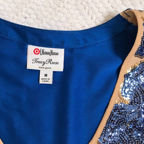 TRACY REESE For Target Blue Sequin Top Medium - Picture 8 of 13